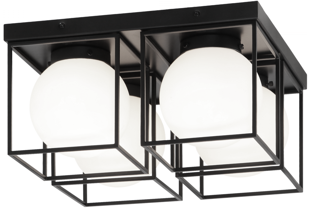 Matteo Lighting Squircle 4-Light Flush Mount Black