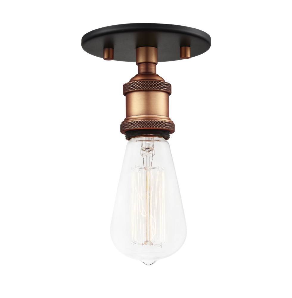 Matteo Lighting Bulstrodes Workshop Flush Mount Brass, Aged Brass