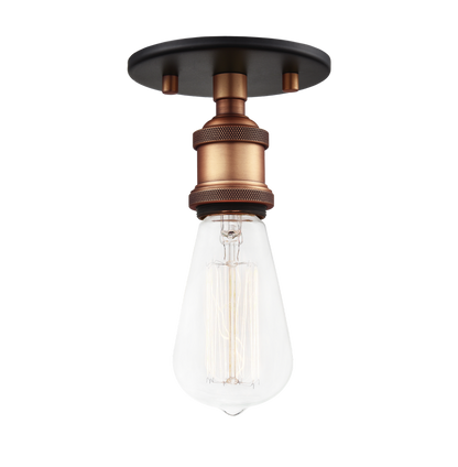 Matteo Lighting Bulstrodes Workshop Flush Mount Brass, Aged Brass