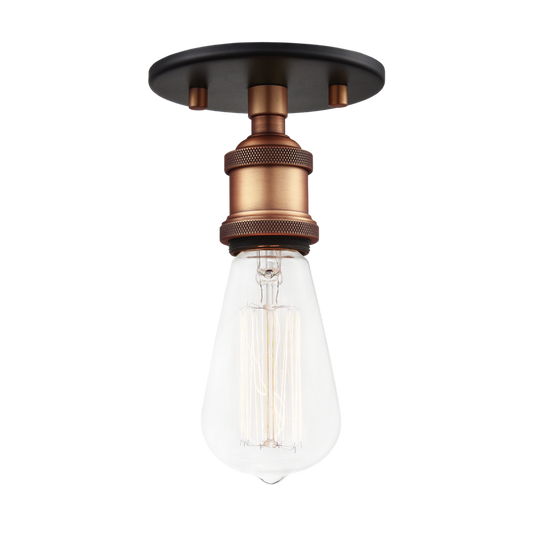 Matteo Lighting Bulstrodes Workshop Flush Mount Brass, Aged Brass