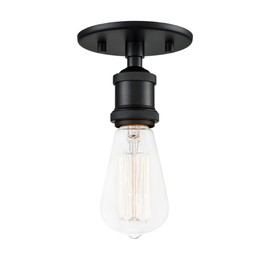 Matteo Lighting Bulstrode's Workshop Flush Mount in Black, 4.75"W (X46100BK)