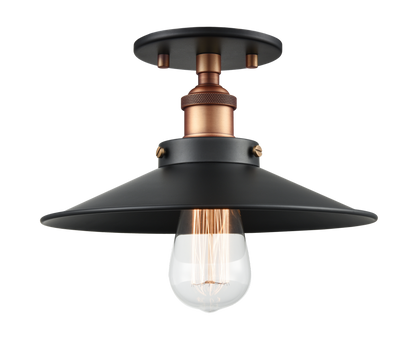 Matteo Lighting Bulstrodes Workshop 10-in Semi-Flush Mount Aged Brass