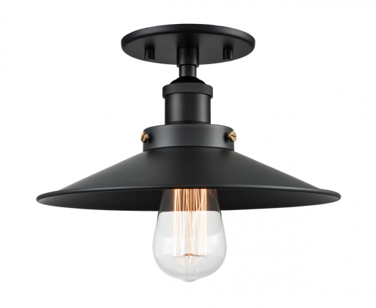 Matteo Lighting Bulstrode's Workshop Semi-Flush Mount in Black, 10.25"W (X46111BK)