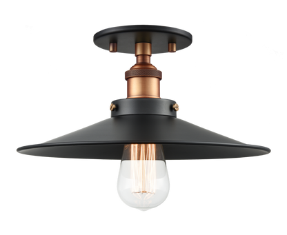 Matteo Lighting Bulstrodes Workshop 12-in Semi-Flush Mount Brass, Aged Brass