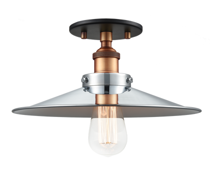 Matteo Lighting Bulstrodes Workshop 12-in Semi-Flush Mount Brass, Aged Brass