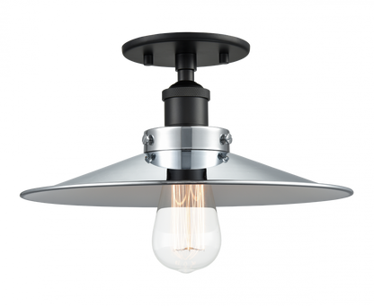 Matteo Lighting Bulstrodes Workshop 12-in Semi-Flush Mount Black