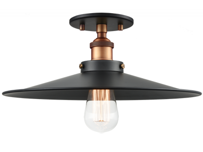Matteo Lighting Bulstrodes Workshop 14-in Semi-Flush Mount Brass, Aged Brass