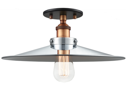Matteo Lighting Bulstrodes Workshop 14-in Semi-Flush Mount Brass, Aged Brass