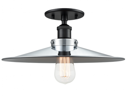 Matteo Lighting Bulstrodes Workshop 14-in Semi-Flush Mount Black