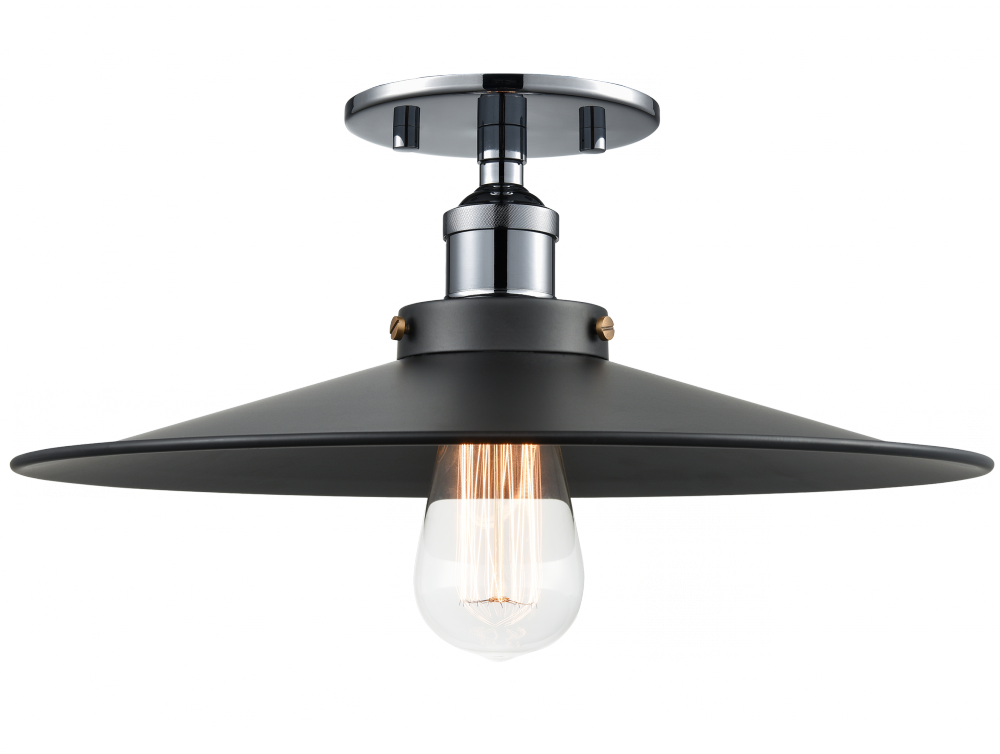 Matteo Lighting Bulstrodes Workshop 14-in Semi-Flush Mount Chrome