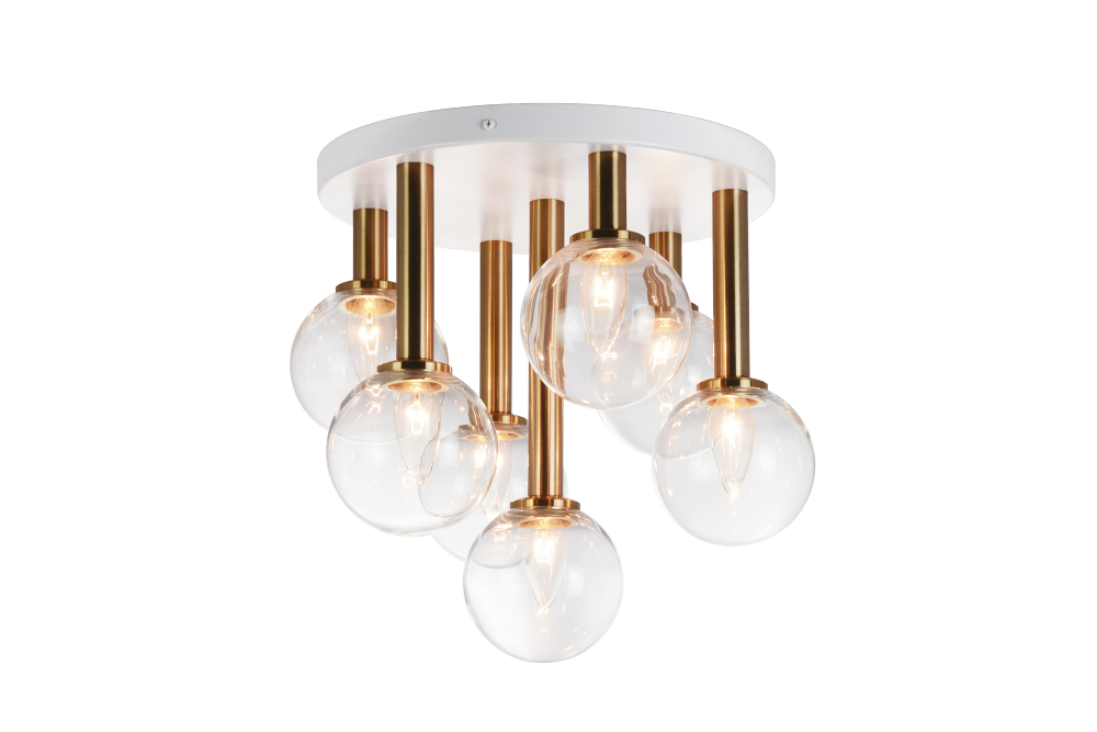 Matteo Lighting Stellar 7-Light Semi-Flush Mount Aged Brass