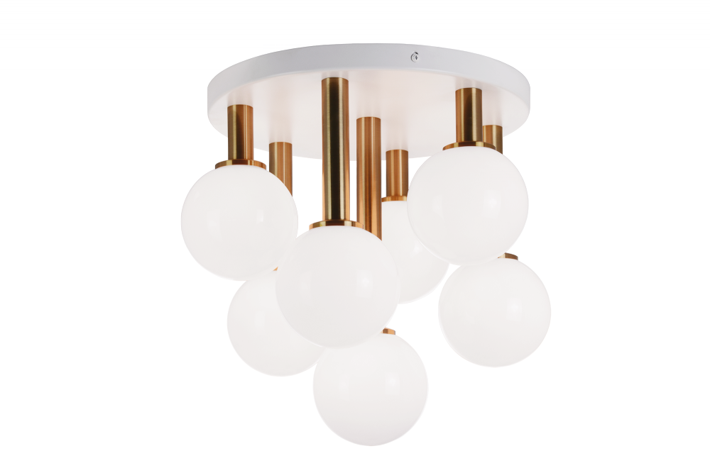 Matteo Lighting Stellar 7-Light Semi-Flush Mount Aged Brass