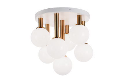 Matteo Lighting Stellar 7-Light Semi-Flush Mount Aged Brass