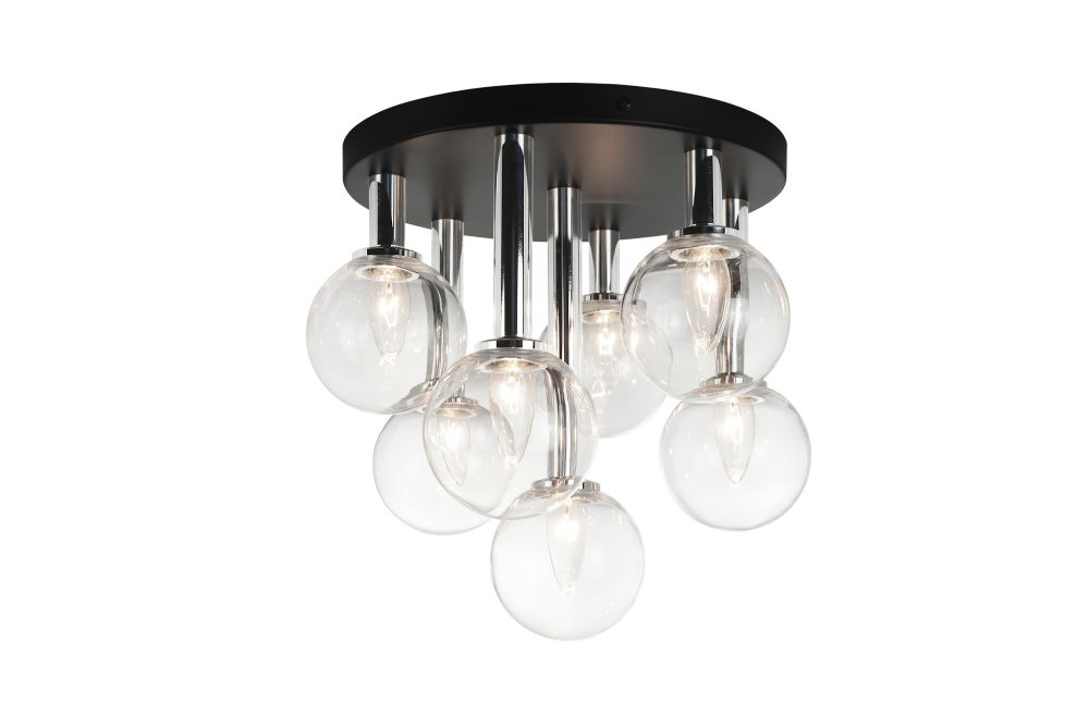 Matteo Lighting Stellar 7-Light Semi-Flush Mount Black