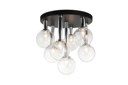 Matteo Lighting Stellar 7-Light Semi-Flush Mount Black