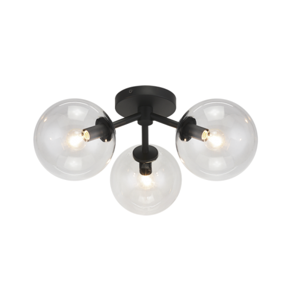 Matteo Lighting Novo 3-Light Globe Flush Mount Black