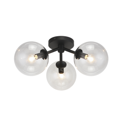 Matteo Lighting Novo 3-Light Globe Flush Mount Black