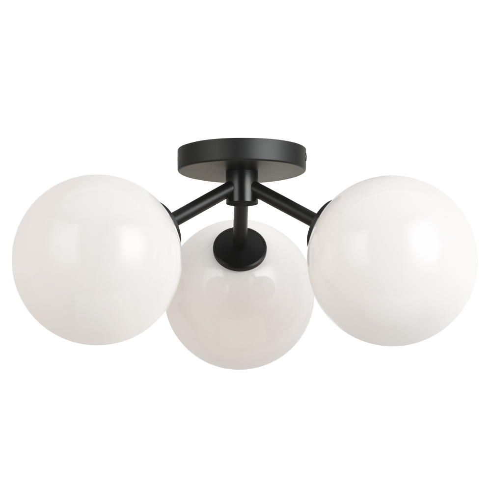 Matteo Lighting Novo 3-Light Globe Flush Mount Black