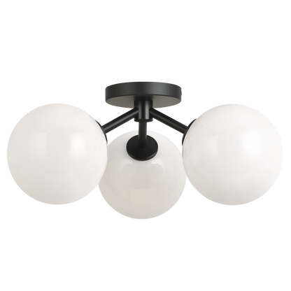 Matteo Lighting Novo 3-Light Globe Flush Mount Black