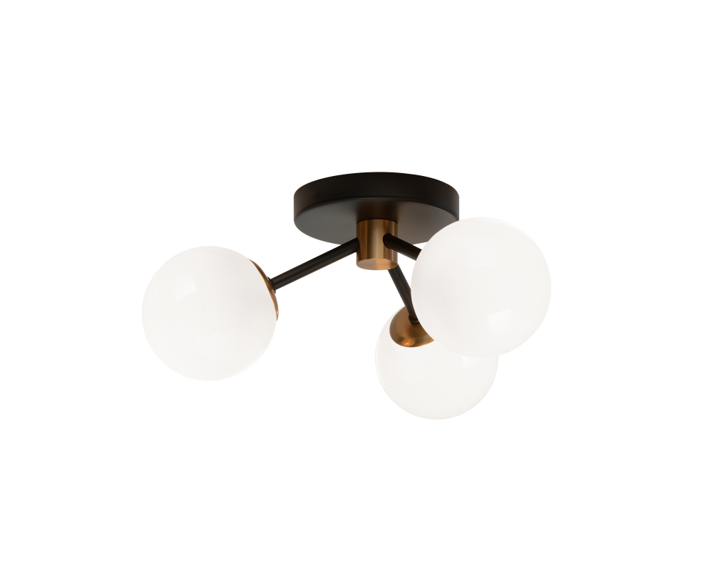 Matteo Lighting Novu 3-Light LED Flush Mount Aged Brass