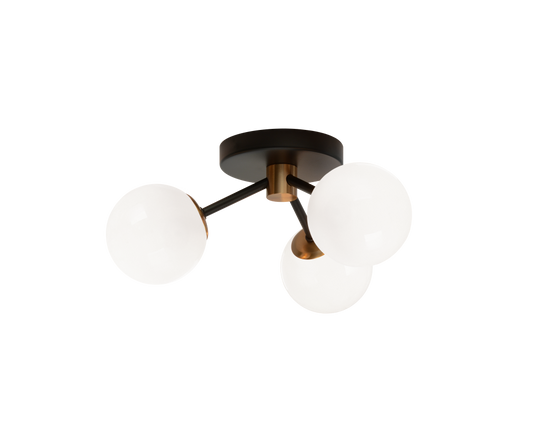 Matteo Lighting Novu 3-Light LED Flush Mount Aged Brass